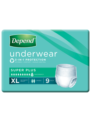 Depend® Unisex Underwear Super Plus, Extra Large  - Ctn/9