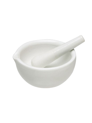 MORTAR & PESTLE PORC. 130mm