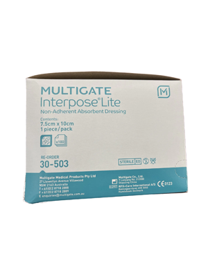 Multigate Non-Adherent Dressing Interpose Lite Absorbent 7.5cm x 10cm