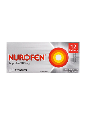 Nurofen Ibuprofen Pain & Inflammation Relief 200Mg 12 Tablets