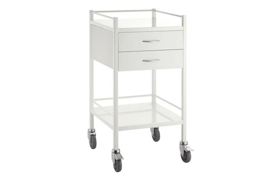 Powder Coated Double Drawer Trolley 50x50x96.7 cm