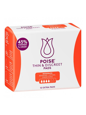 Poise® Thin & Discreet Extra Pads Moderate 3-in-1 dryness