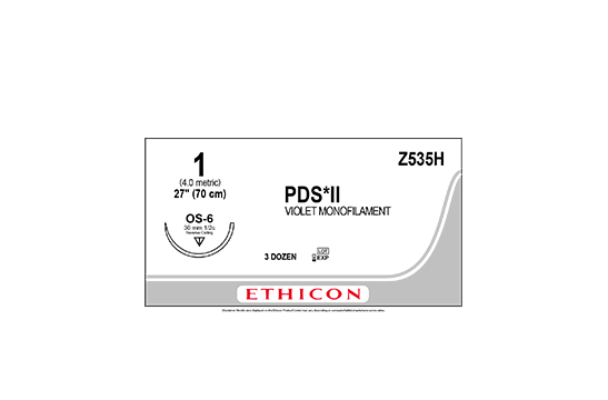 PDS*II Polydioxanone Sutures Violet 70cm 1 OS-6 36mm - Box/36