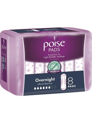 POISE OVERNIGHT 8PKTX4PADS - Ctn/1