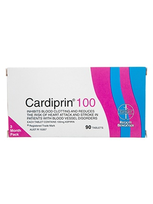  Cardiprin® 100 Aspirin 100mg, Tablets Blister Pack Pkt/90