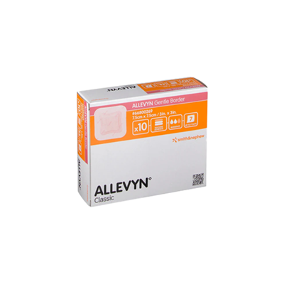 Gentle Border Foam Dressing ALLEVYN, Absorbent, 7.5cm x 7.5cm