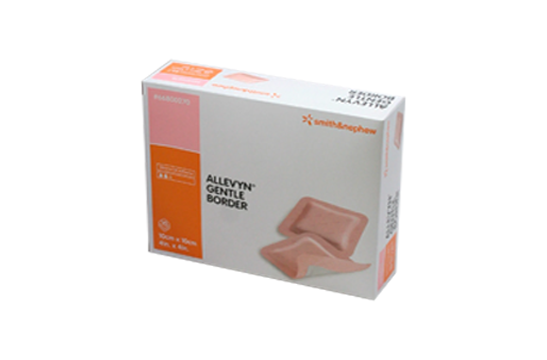 Gentle Border Foam Dressing ALLEVYN, Absorbent, 10cm x 10cm
