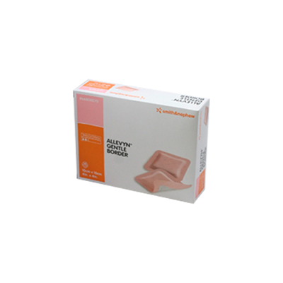 Gentle Border Foam Dressing ALLEVYN, Absorbent, 10cm x 10cm