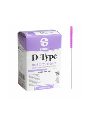 Serin Needles No.5 D-Type Purple 0.25 X 15mm Box of 100