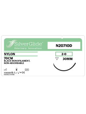Surgical Suture Nylon Monofilament Non-Absorbable 70cm Reverse Cutting Black