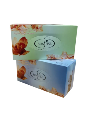 Facial Tissues Sunrise 2ply 100% Virgin Paper 180 Sheets
