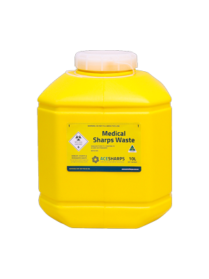 Sharpsafe Sharps Container Non-Spill Screw Lid Yellow 10L