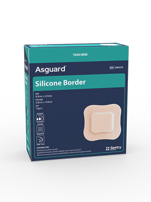 Asguard Silicone Border 8.9x8.9cm 5 Layer Dressing