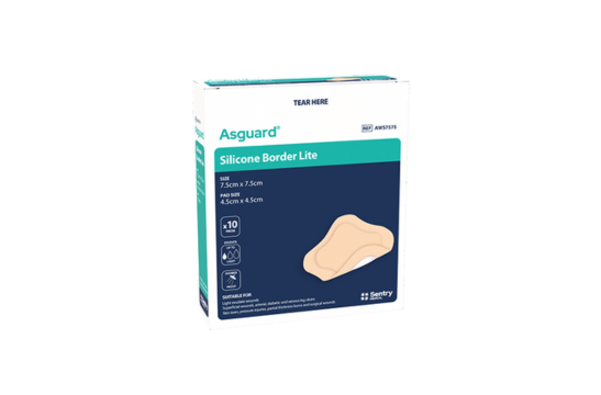 Sentry Medical Lite Asguard Silicone Border 7.5cm x 7.5cm