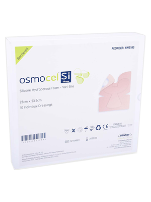 OsmocelĀ® Si Silicone Hydroporous Vari-Site Dressing 23x23.2cm Box/10