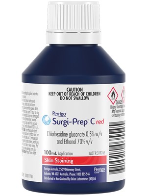 Surgi-Prep C RSurgi-Prep C Red Evaris Pharma Chlorhexidine Gluconate 0.5% 100mLed 0.5% CHLORHEXIDINE GLUCONATE - 100ml