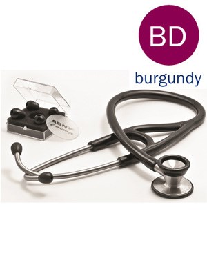 Stainless Steel Cardiology Stethoscope (Burgundy) - Each