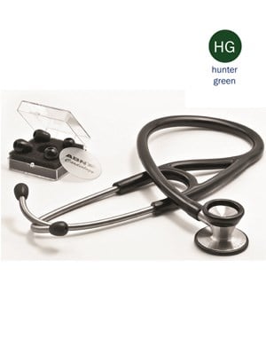 Stainless Steel Cardiology Stethoscope (Hunter Green) - Each