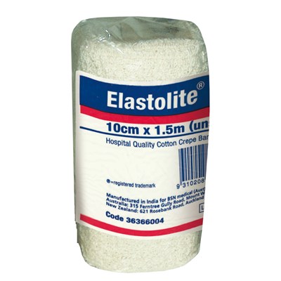 Bandage Non-Adhesive Elastolite Crepe, Reusable Washable 10cm x 1.5m