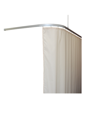 J-shaped Curtain Track Clear Anodised Silver Finish 2500x1500mm