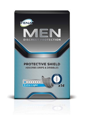 TENA FOR MEN BLACK PROCTIVE SHIELD 14x3