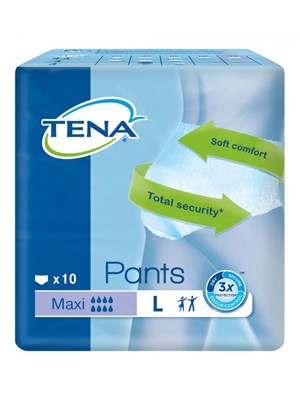TENA Incontinence Pants Maxi (L) - Pkt/10 x 4