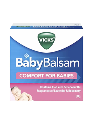 Vicks Baby Balsam Moisturising Soothing Decongestant Rub 50g