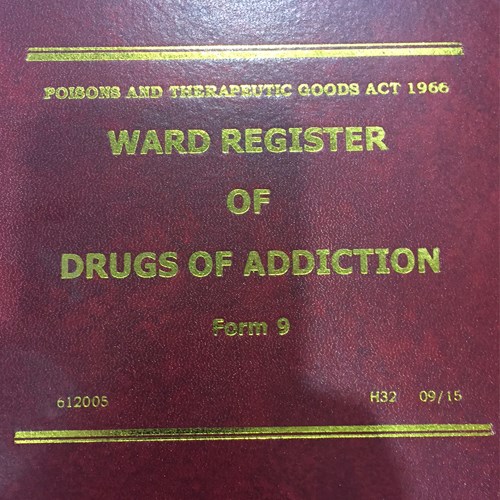 BOOK WARD REGISTER DRUG OF ADDICTION H32
