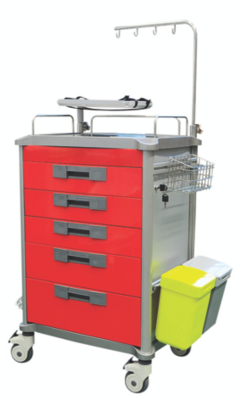 Emergency Trolley Red with accessories