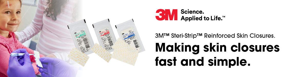 3M™ Steri-Strip™ Reinforced Adhesive Skin Closures, R1548, 1 in x 5 in (25  mm x 125 mm), 4 Strips/Envelope